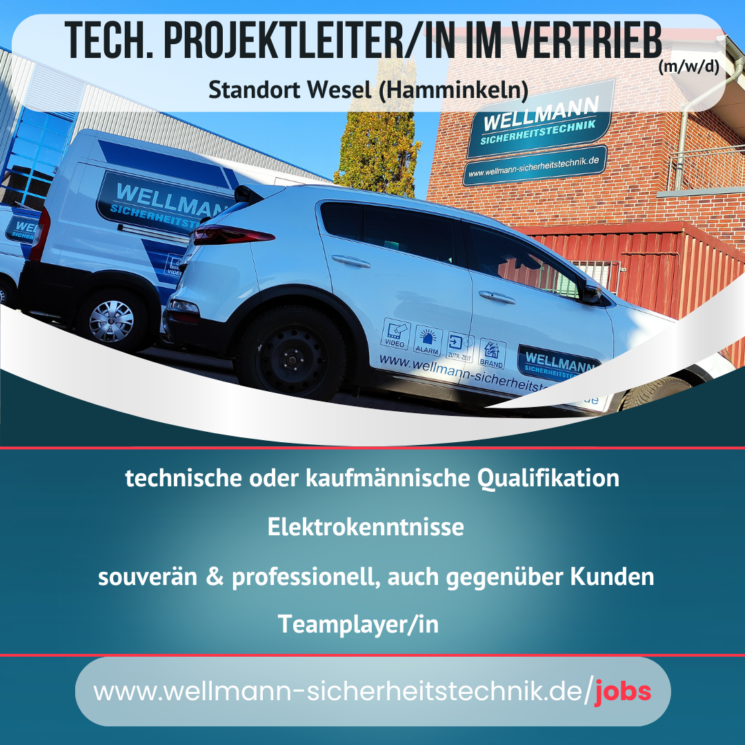 Wellmann Sicherheitstechnik Vertriebsmitarbeiter Job Projektleiter Bauleiter
