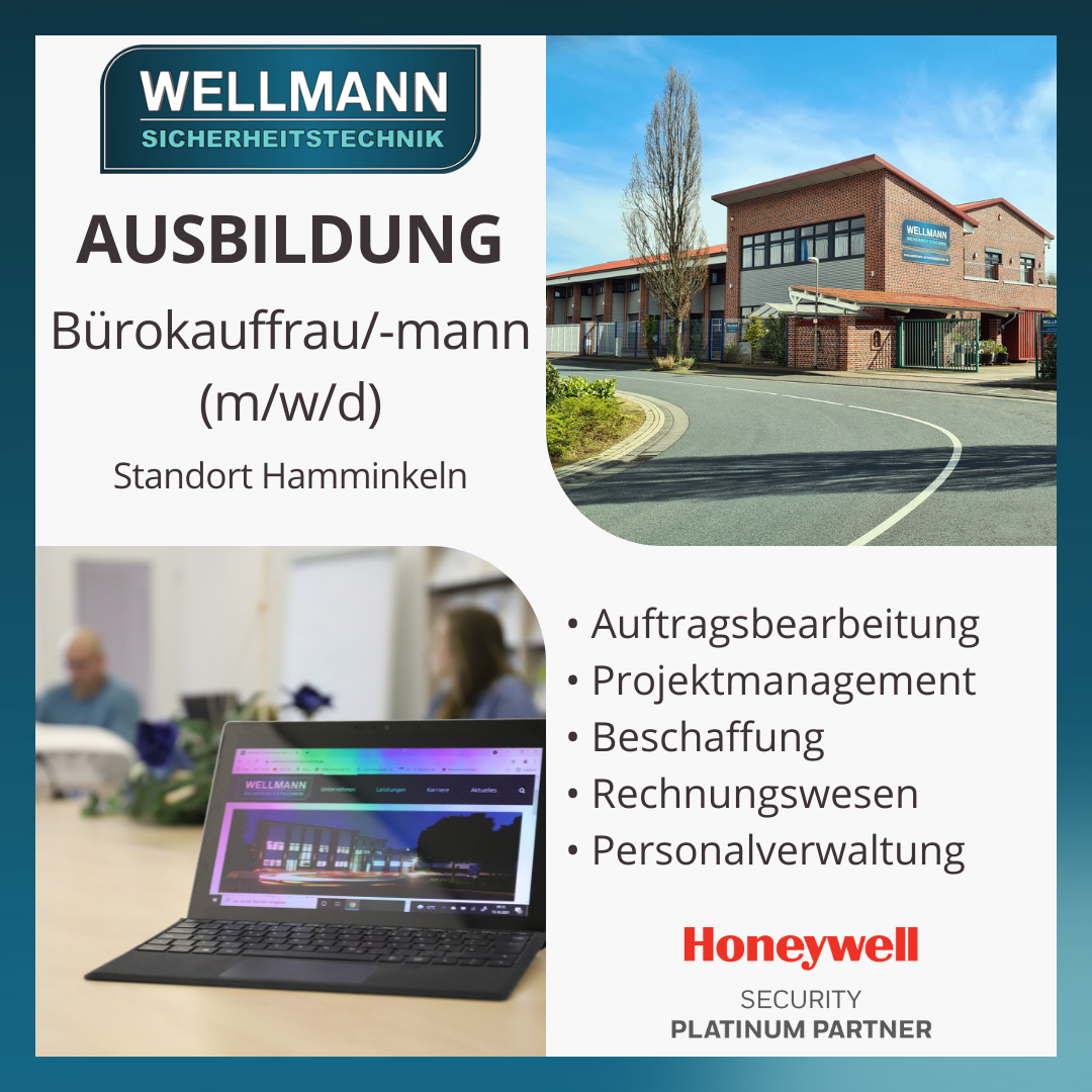 Wellmann Sicherheitstechnik Ausbildung Büromanagement